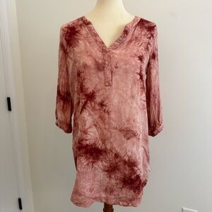 Tie-Dye‎ V-Neck Tunic Top